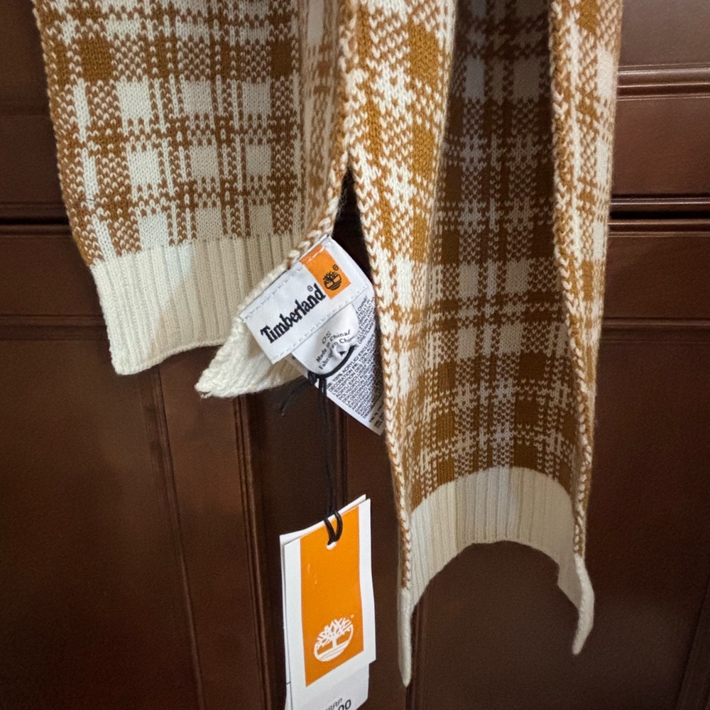 Timberland Brown and Cream Scarf